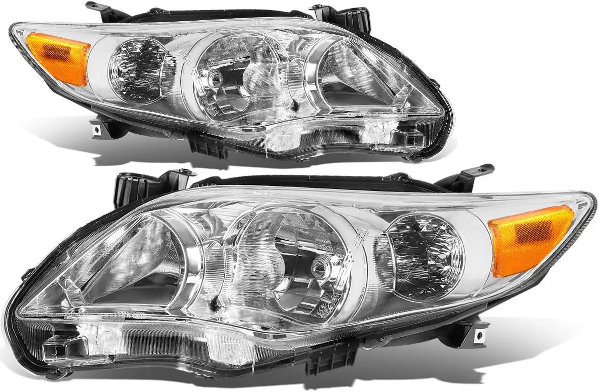 

Headlight Assembly Compatible with 2011 2012 2013 Toyota Corolla Sedan, Headlamps Replacement with Signal Lights, Driver and Pas