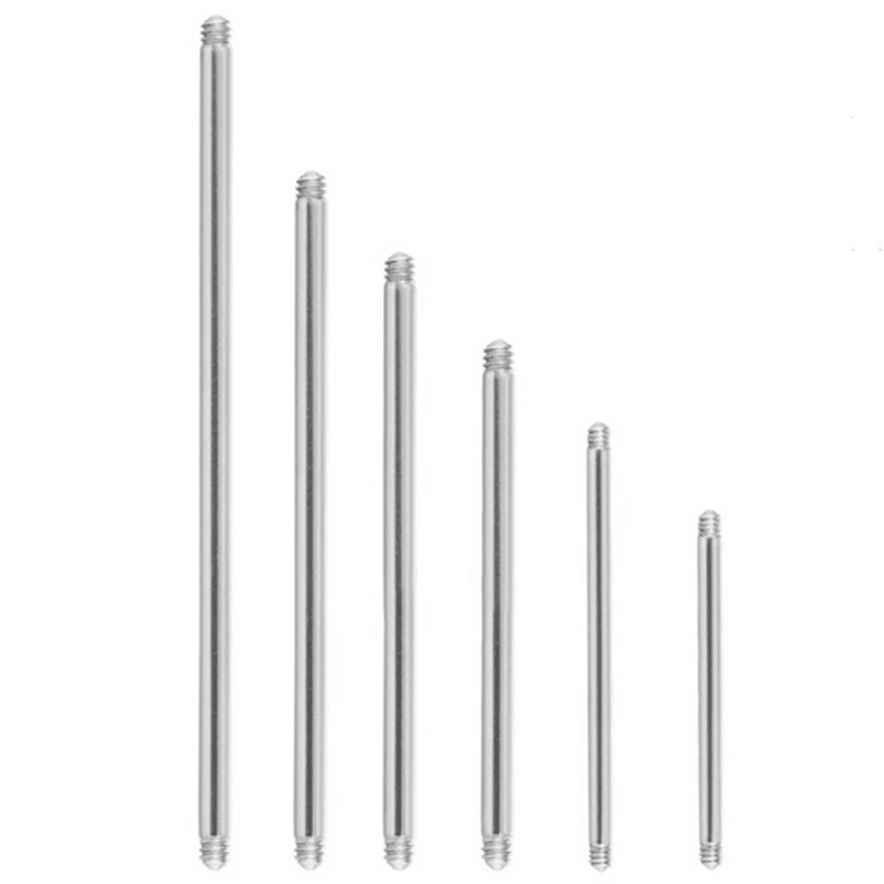 10PCS 4-42mm 316L Chirurgenstahl Gerade Piercing Barbell Zunge Ring Ersatz Zubehör Ohr Helix Piercing schmuck 14/16G – Detail 6