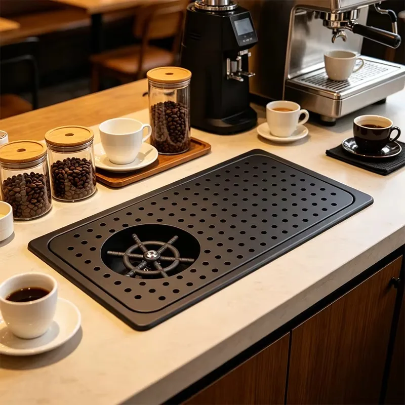 Modern Design Stainless Steel Milk Tea Beer Glass Rinser Drip Tray Desktop Hidden Sink Cup Washer for Coffee Bar Hotel Kitchen