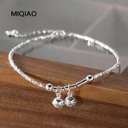 MIQIAO Bell Anklets Silver 925 Sterling Silver Bracelet On The Leg For Women Foot Bracelet Silver 925 Foot Women Leg Chain
