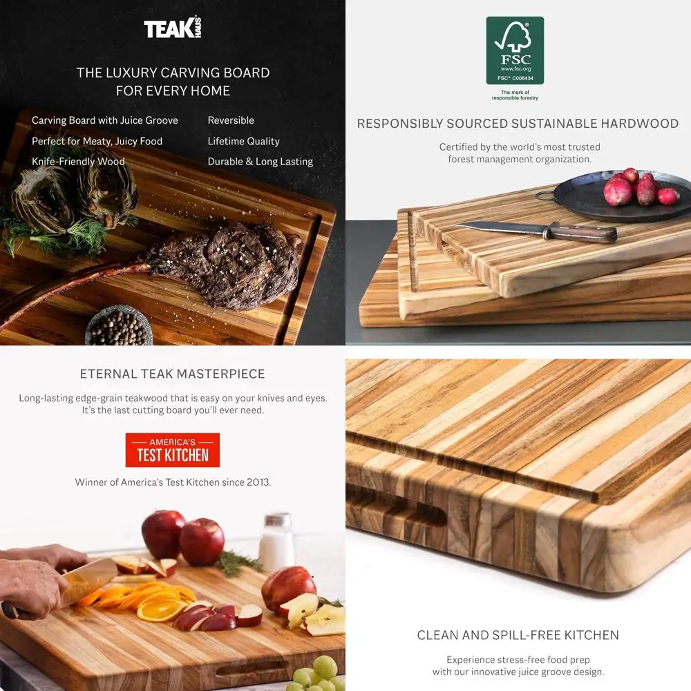 

Доска для резки из дерева средней плотности с желобком для сока, 18 дюймов (длина) x 14 дюймов (ширина), легкая, двусторонняя, безопасная для ножей, сертифицирована SC.