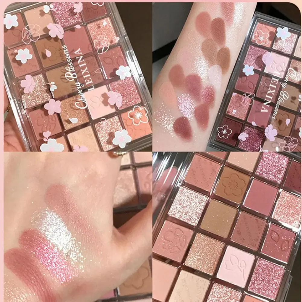 Palette de fards à barrage 20 couleurs, paillettes nacrées, pigments d'ombre à paillettes roses 256, maquillage marron brillant, ombre pour les yeux durable N2p8