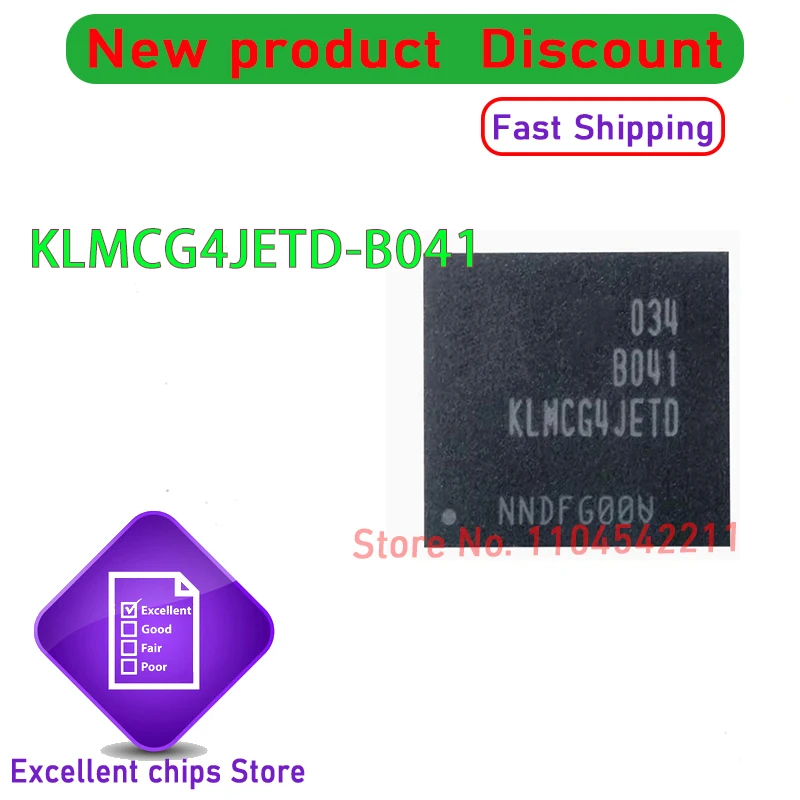1 ~ 10 개/몫 새로운 원본 KLMCG4JETD-B041 EMMC 64G BGA153 스위치 Oled 메모리 칩 집적 회로 칩 재고 있음