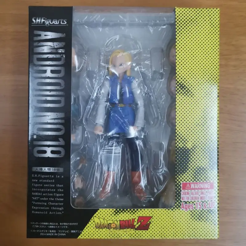 

Shfiguart Dragon Ball Z Android No 18 с логотипом, шарнирный Dragon Ball, экшн-фигурка аниме, игрушки, 14 см, украшение, кукла, подарки для мальчиков