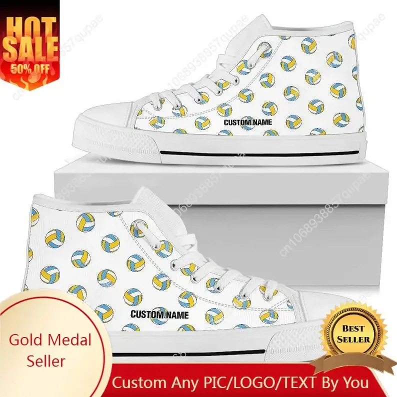 

Volleyball High Top Sneakers Mens Womens Teenager Canvas Sneaker Casual Couple Shoes Custom Shoes