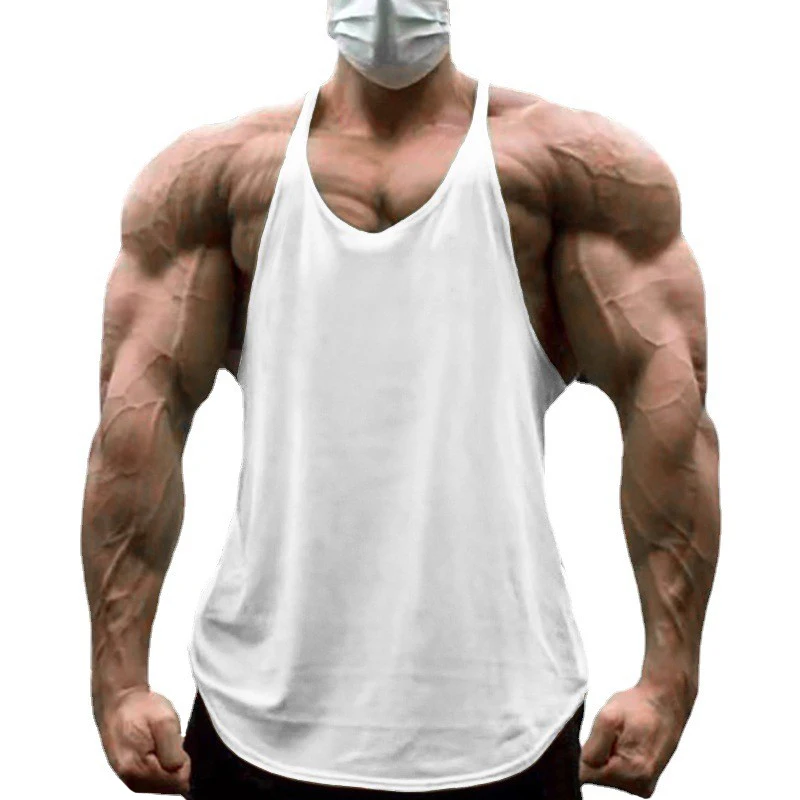 Running Vests Gym Fitness Bodybuilding Muscle Tank Top Men Sport Sleeveless Suspenders Sweatshirt Summer Cotton Breathable Shirt