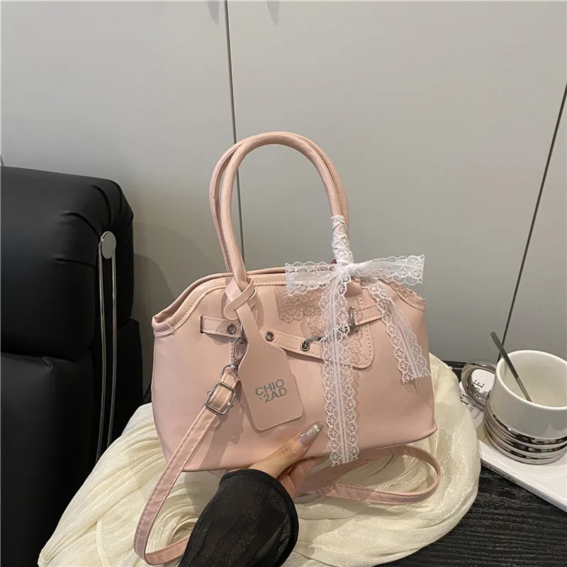 

2025 Lace Bow Tote Bag Womens Fashion Shell Crossbody Purse Luxury Niche Designer Handbag Trendy Versatile Shoulder Bag