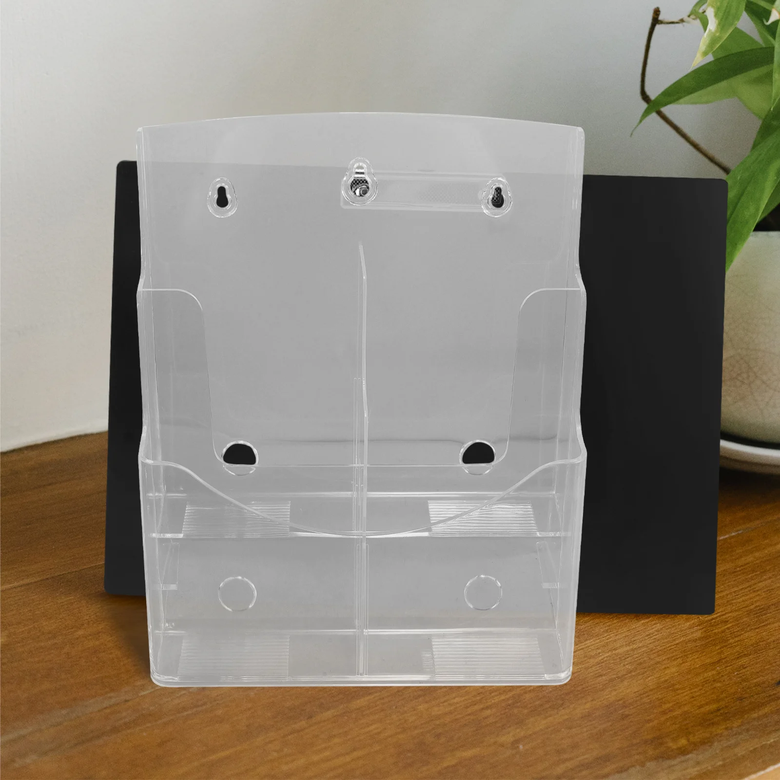 حامل مستندات A4 منظم ملفات سطح المكتب من الأكريليك حامل كتيبات شفافة لمكتب غرفة الدراسة والمدرسة ملف عمودي #4