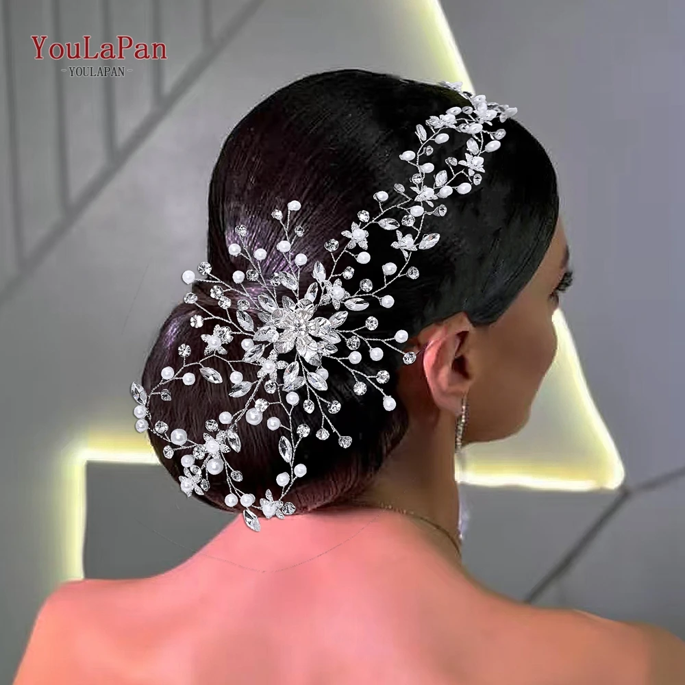 

YouLaPan Wedding Rhinestone Headwear Fascinators Headband Bridal Hair Accessories Woman Fashion Banquet Party Headpiece HP940