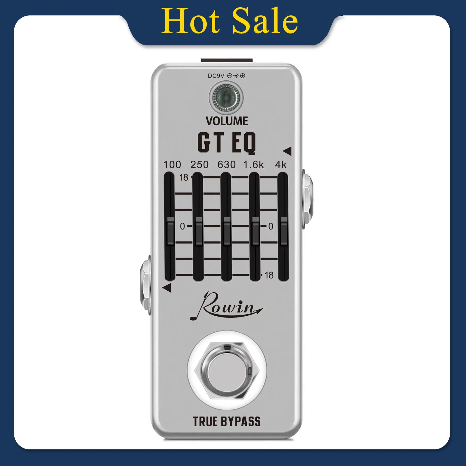 Rowin Equalizer GT EQ 5-Band Guitarra Effect Pedal Equalizer Effectors Mini Size True Bypass Pedal Electric Guitar Accessories