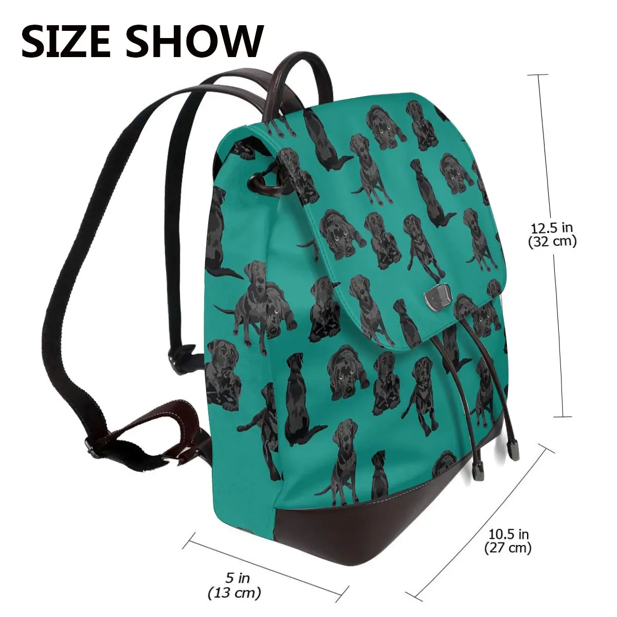 Black Labrador Retriever Dog Women Soft Leather Backpack Large Capacity Multi Pockets Work Travel Ladies Casual Rucksack