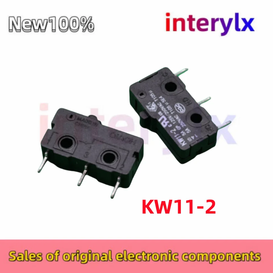 10Pcs/Lot original KW11-2 KW11 pin plug-in circuit board micro switch travel limit 3-pin 5A250VAC