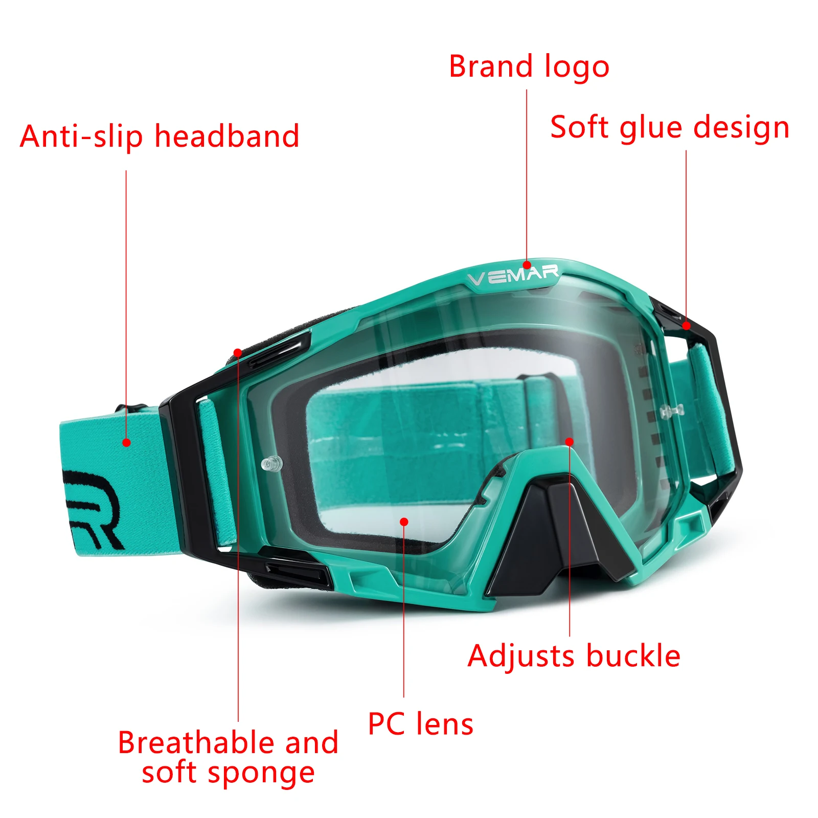 Colorful Vemar Motorcycle Goggles Glasses Windproof Motocross Sunglasses Ski Off-road Helmet Glasses Cycling Racing High Quality 4