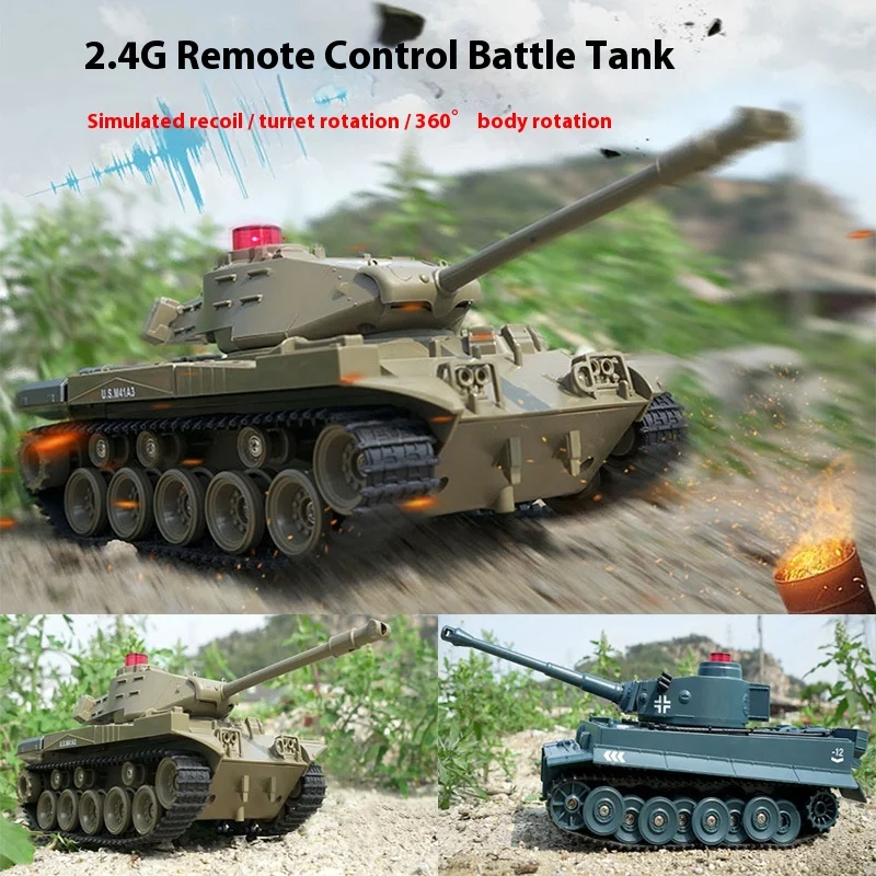 نموذج دبابة عسكرية JJRC 2.4G RC مع برج دوار، مركبة مدرعة بجهاز تحكم عن بعد لهواة الجمع وعشاقها