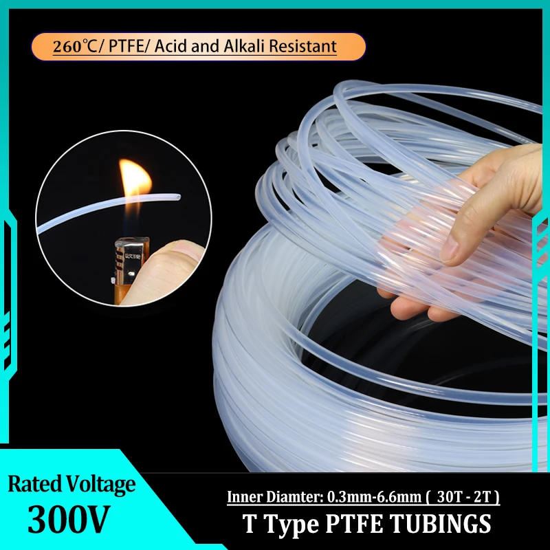 أنبوب PTFE شفاف 300 فولت 2.5KV 30T - 2T واقي حرارة شعري معزول F46 إرسال درجة الحرارة الصلبة المقاومة للتآكل