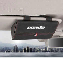 1pc For Fiat Panda Flocking Car Glasses Box Storage Holder Auto Sunglasses Case Sunglasses Holder Organizer  Accessories