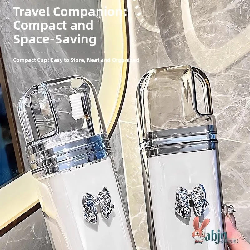 

Portable Travel Toothbrush Storage Box with Toothpaste Cup Dental Care Kit Brushing Cup Set Convenient Toothbrush Ho...