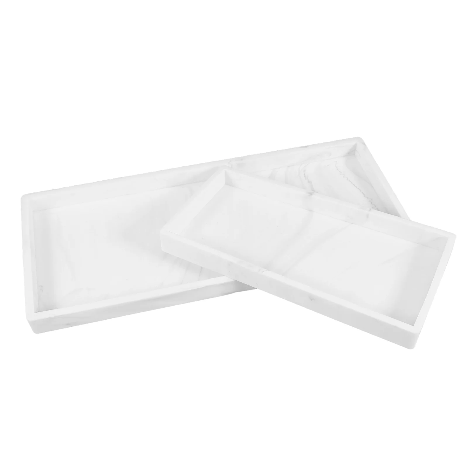 

2Pcs Silicone Storage Tray Bathroom Vanity Organizer Kitchen Sink Sponge Holder Rectangle Nonslip Waterproof Countertop Tray