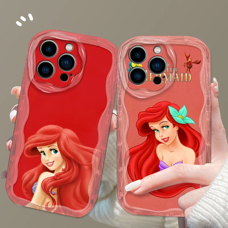 Little Mermaid Disney Cartoon For Apple iPhone 15 14 13 12 11 XS XR X Pro Max Plus Wave Oil Funda Phone Case