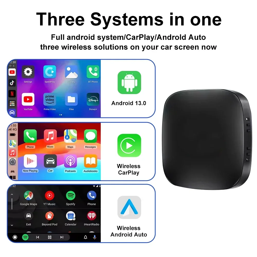 صندوق Android 13 CarPlay Ai Box اللاسلكي لنيتفليكس يوتيوب Carplay اللاسلكي أنظمة Android Auto Car الذكية للسيارات السلكية Carplay