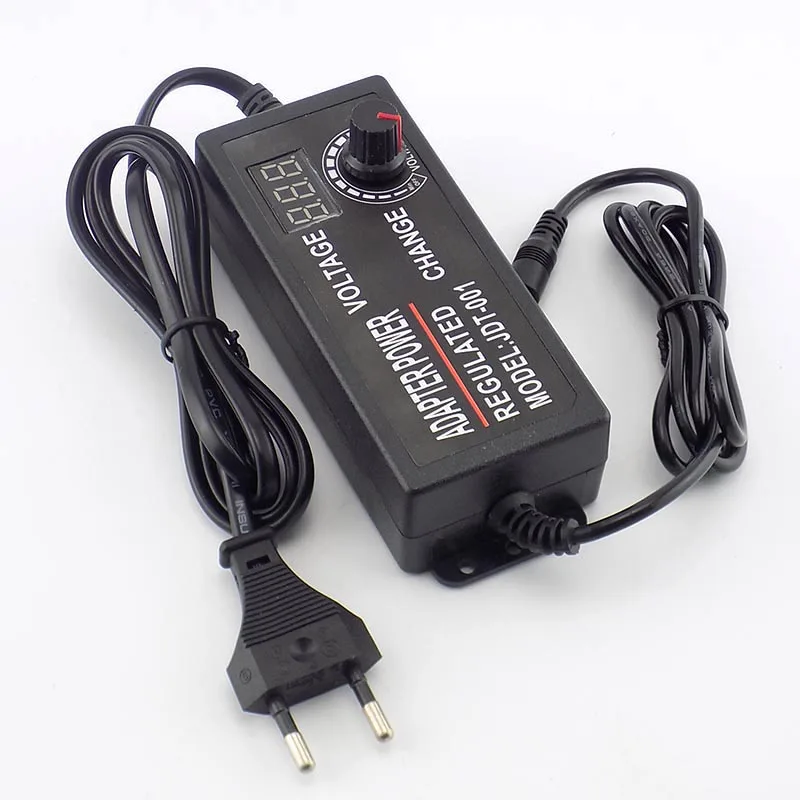 Ac 100-220V Naar Dc 3-12V 5a Verstelbare Power Adapter Voeding Cctv Camera Voor Led Strip Licht Scherm Oplader L19