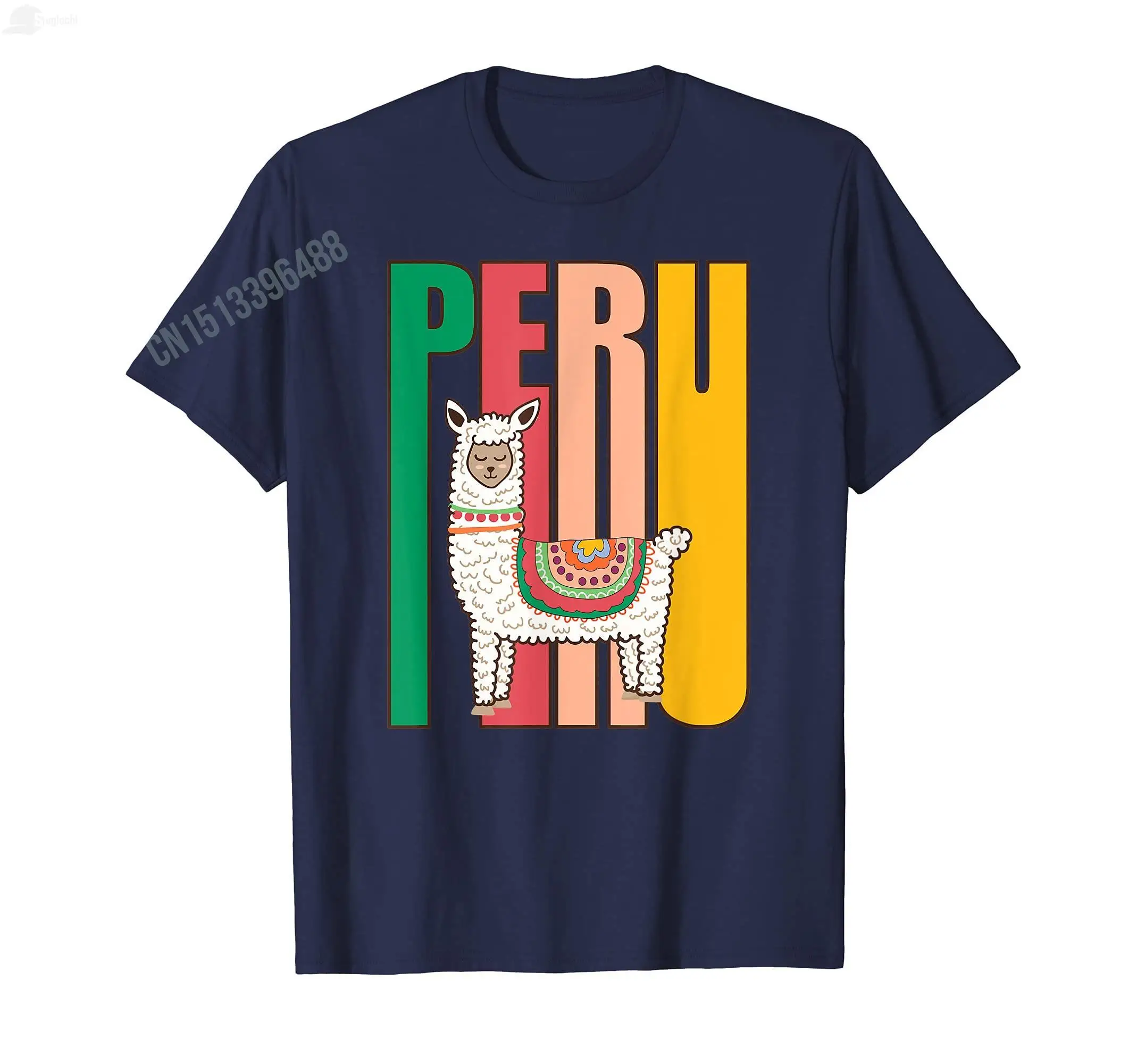 2022 Summer Cactus With Llama From Peru Cartoon T-Shirt For Men Women Unisex T Shirt Tops Cotton Tees