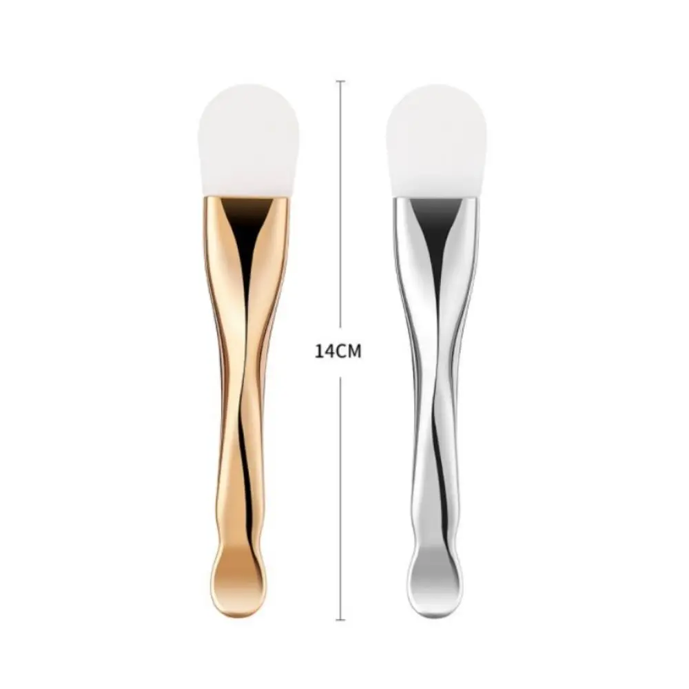 Cepillo de máscara Facial de silicona de doble cabezal, herramienta de belleza, cepillo de limpieza Facial tipo Daub, película DIY con cuchara de excavación