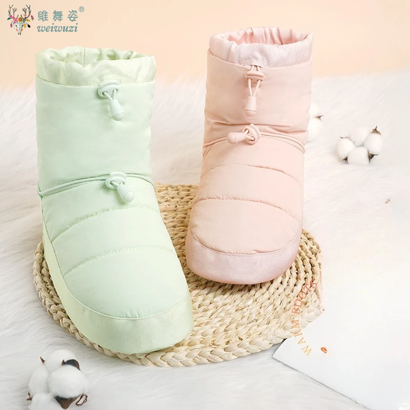 Ballet Dance Thermal Shoes Female Adult Autumn and Winter velvet Warm-up Dancing Shoes Dancer Practice Soft Anti-slip Warm Boots