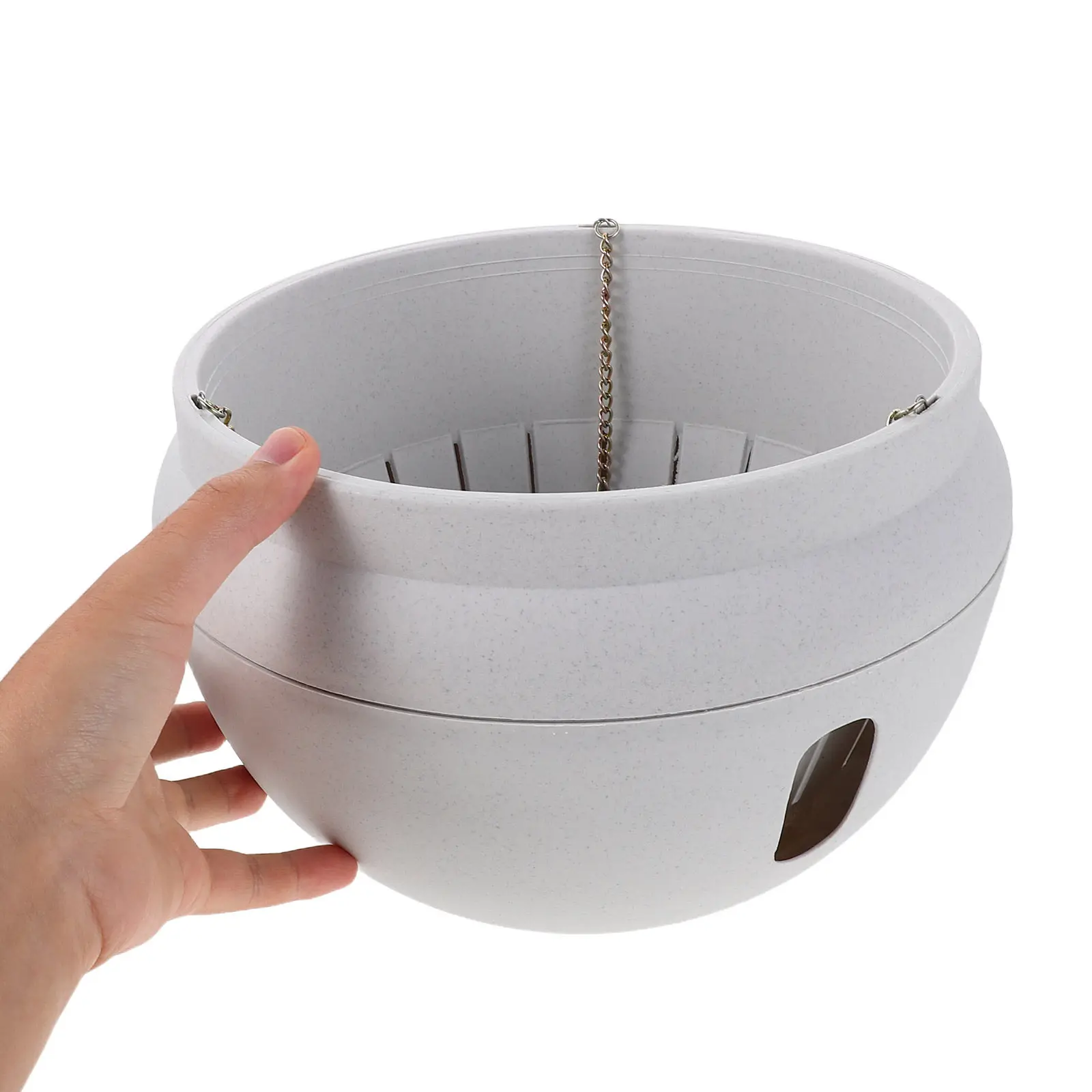 Large Plastic Self Watering Hanging Planter Basket Space Saving for Indoor Outdoor Balcony Office Green Pothos Water Absorbing