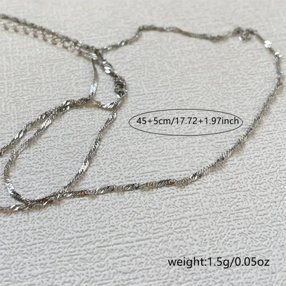 Yupsk Exquisite Sliver/Gold Color Stainless Steel Thin Chain Necklace for Women Simple Style Clavicle Chain Female Jewelry