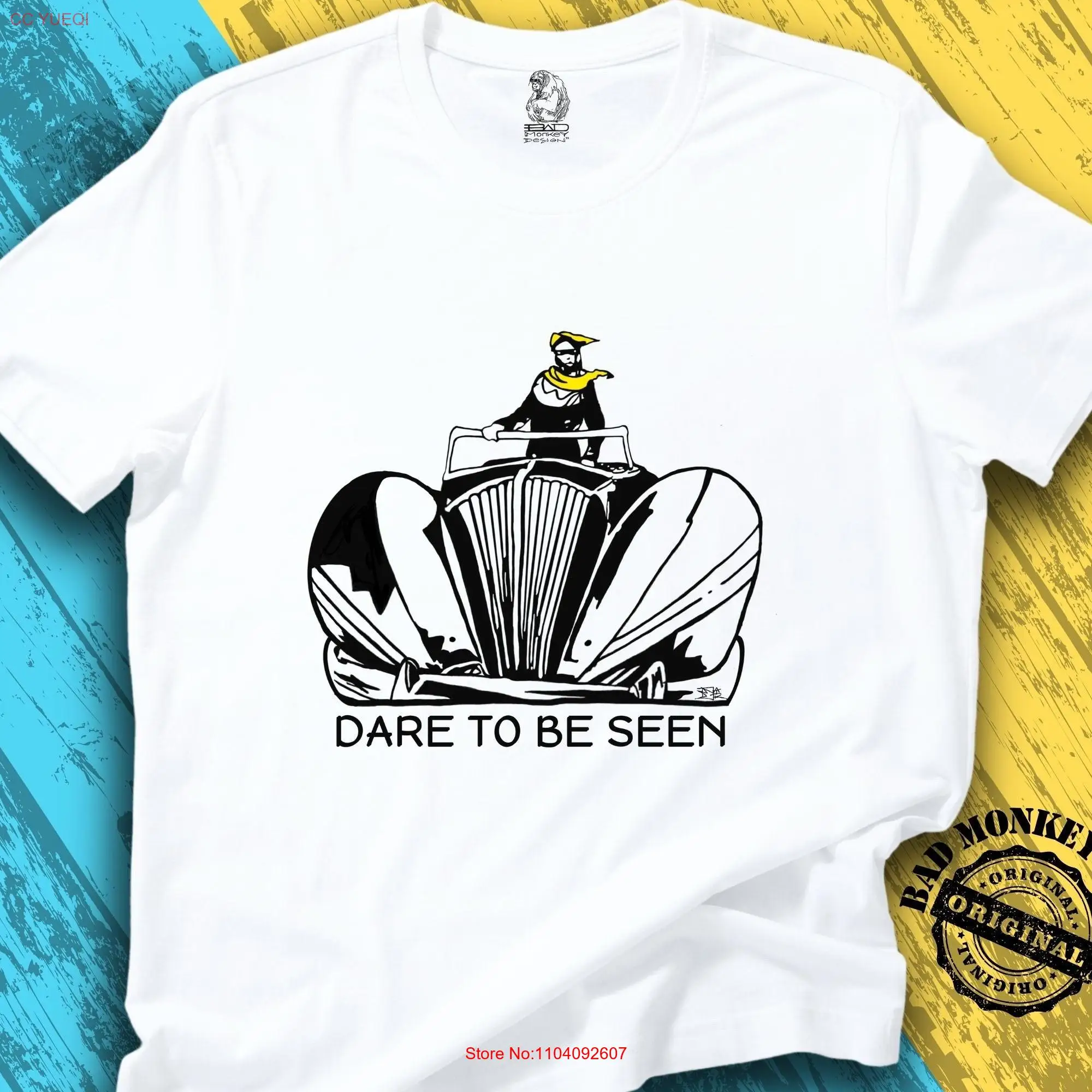 Retro vintage car design t shirt hand drawn original art dare to be seen slogan unisex tee great for casual streetwear fun