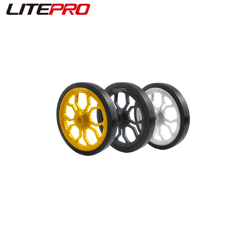 Litepro 3D Hollow 80mm Easy Pushing Wheels Spider Large Easy Wheel Modified sealed Bearing Wheel For Brompton Folding Bike