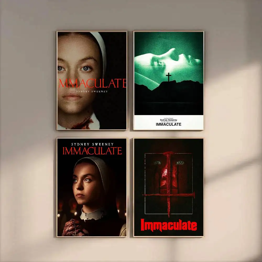 I-IMMACULATE Horror Movie Poster Art Sticky Wall Waterproof Home Living Room Bedroom Bar Aesthetic Decoration