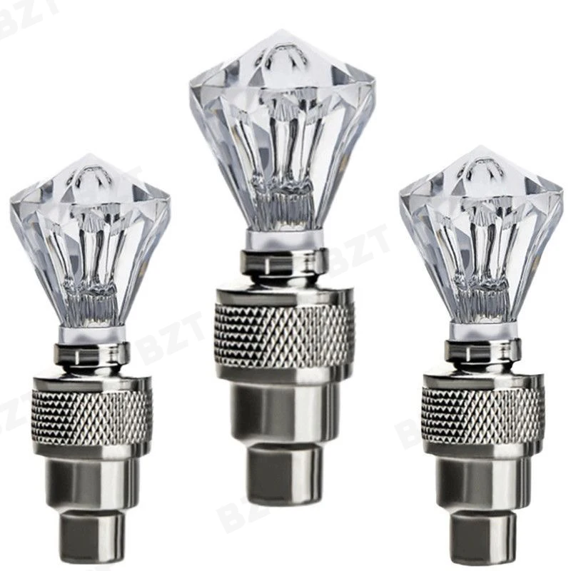 Luz LED Luminosa para Válvula de Neumático, Impermeable y Sellada, Luz de Advertencia para Rueda con Diamantes de Imitación para Vehículos Eléctricos