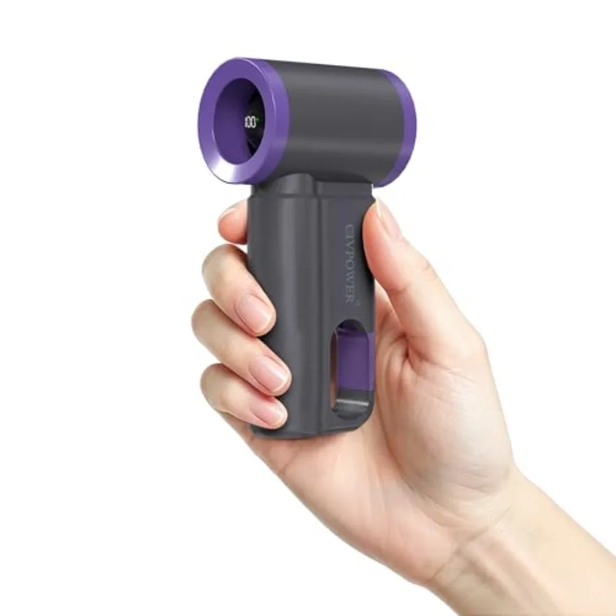 

Portable Mini Fan Handheld: Personal Travel Fan USB Rechargeable - 100 Speed Turbo Fan with LED Display - Pocket Size 8H Max Ru