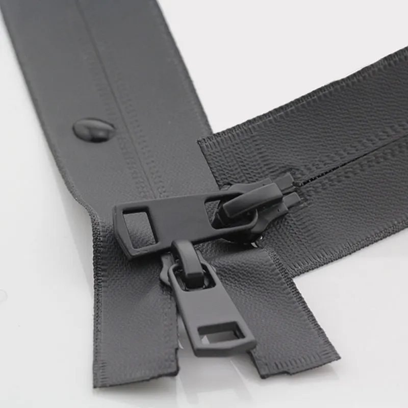 Black 5# Nylon Waterproof Zippers Double Slider DIY Sewing Jacket Bags Invisible Zipper Repair Accessory 60/70/75/80/90/100cm