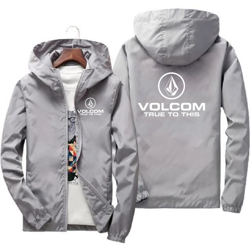 Męska VOLCOM wiosna jesień Outdoor wysokiej jakości męska kurtka z filtrem przeciwsłonecznym sportowa górska wiatroszczelna z kapturem modna kurtka