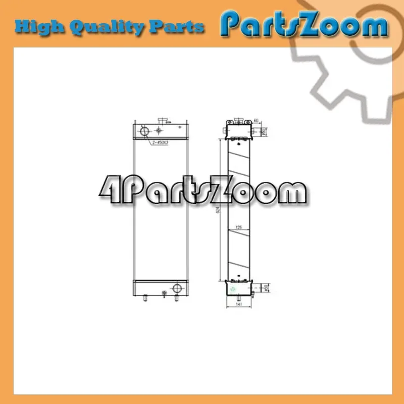 Water Tank Radiator for Kobelco Excavator SK200-10