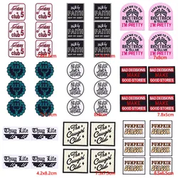 10PCS Humorvolle Text Patch Eisen Auf Gestickte Patches Für Kleidung Thermaldklebende Patches Auf Kleidung Aufkleber DIY Cartoon Abzeichen