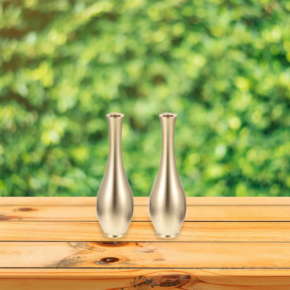 

3Pcs Small Desktop Copper Vase Vintage Tiny Metal Flower Vase Tabletop Decoration Ornament Table Centerpiece Flower Art Ornament