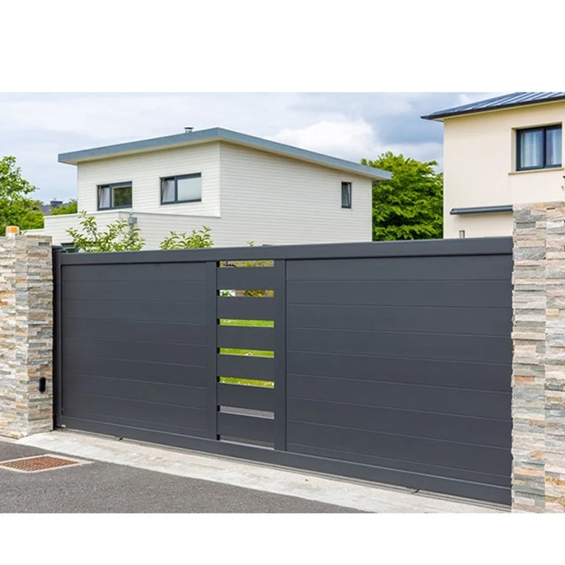 Porte coulissante d'allée en aluminium pour porte d'entrée de maison, porte de maison à moteur