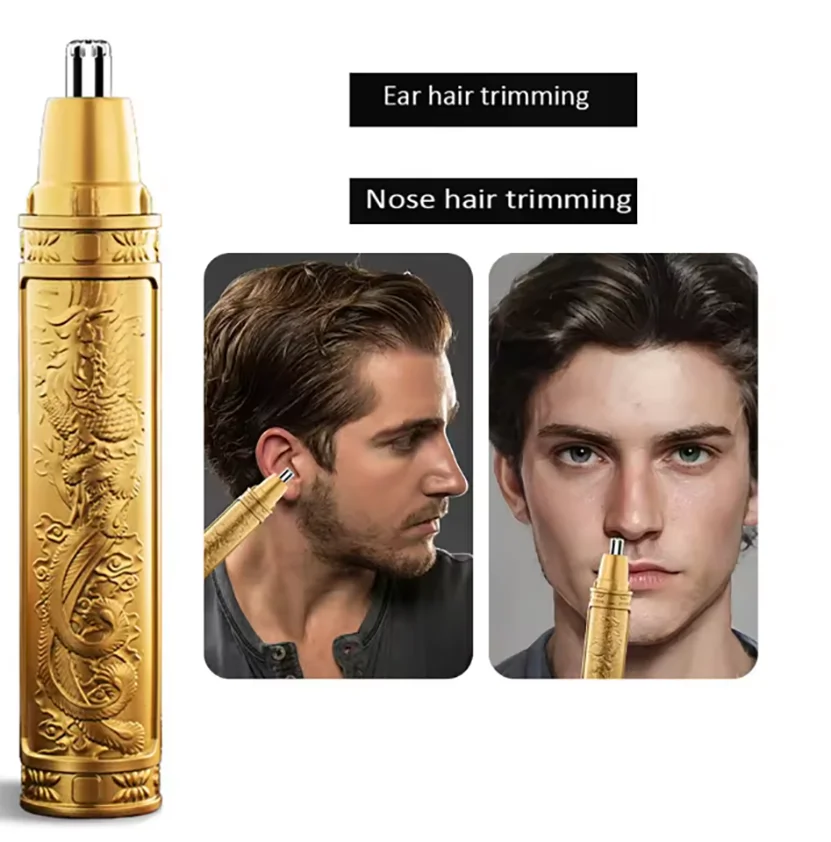 2026 Ear and Nose Hair Trimmer for Men 360 Rotating Dual-Blade Electric Shaver Professional Ear Nose Removal Battery (Without Ba