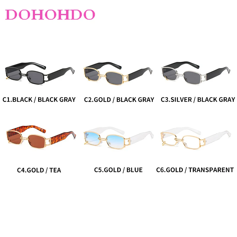 

Retro Small Square Metal Sunglasses Woman Man Fashion Luxury Brand Designer Trendy Punk Sun Glasses Female Travel Shades UV400