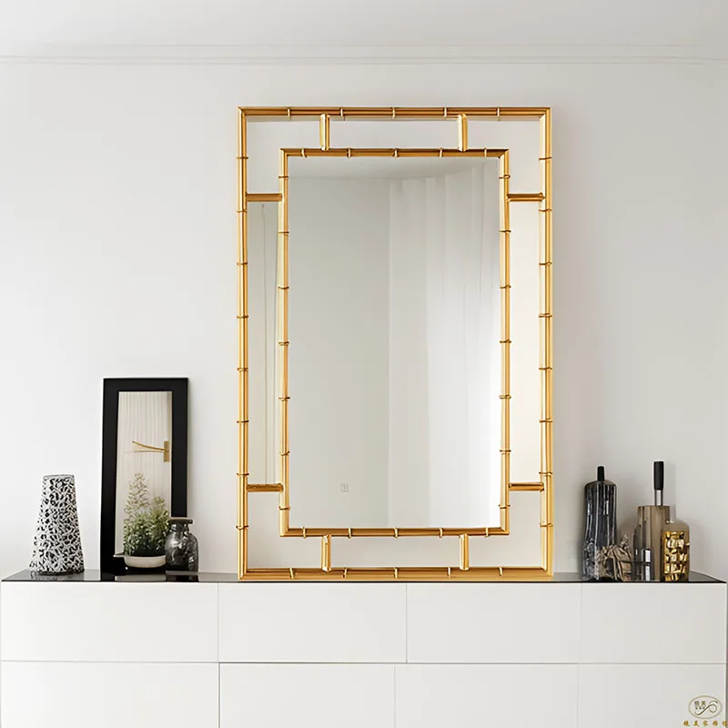 Square Funky Mirror Decoration Modern Vanity Aesthetic Makeup Cosmetics Mirror Luxury Vintage Espelhos Living Room Decorations