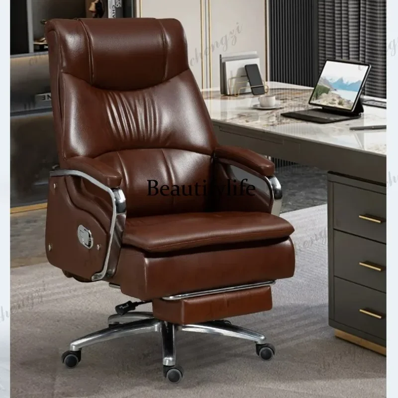 F181 BBB leather boss, comfortable reclining office chair lifting computer chair household, backrest, executive chair