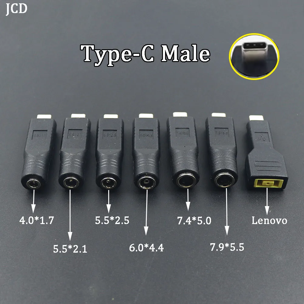 PD USB Adapter C Type C Male To 4.0*1.7 5.5*2.1 5.5*2.5 7.4*5.0 7.9*5.5mm Female Plug Converter DC Power Jack Connector