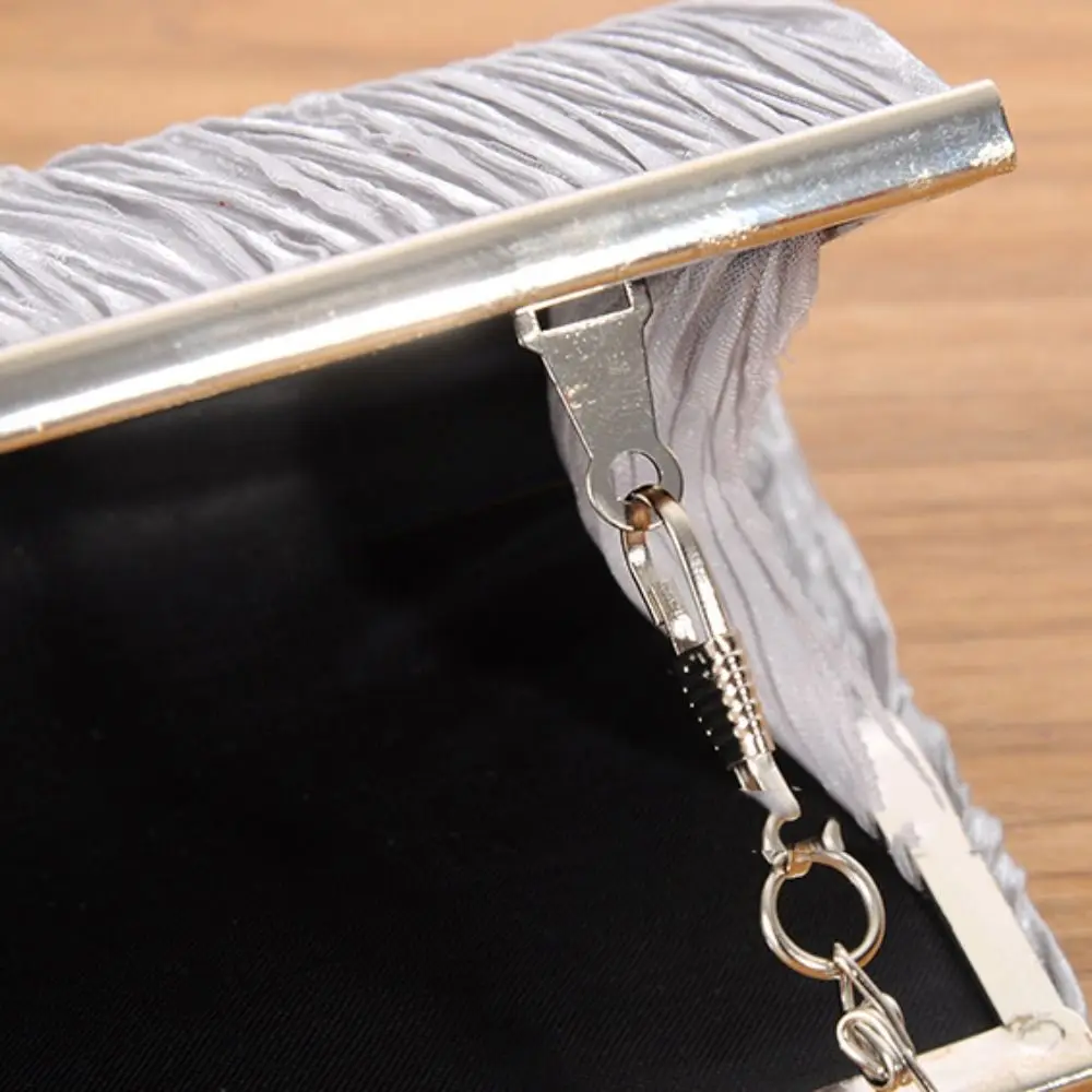 Elegante Bolso de Mano Plisado Multicolor con Cadena, Bolso de Tela para Cena, Cartera, Bolso Bandolera, Bolso de Fiesta para Damas