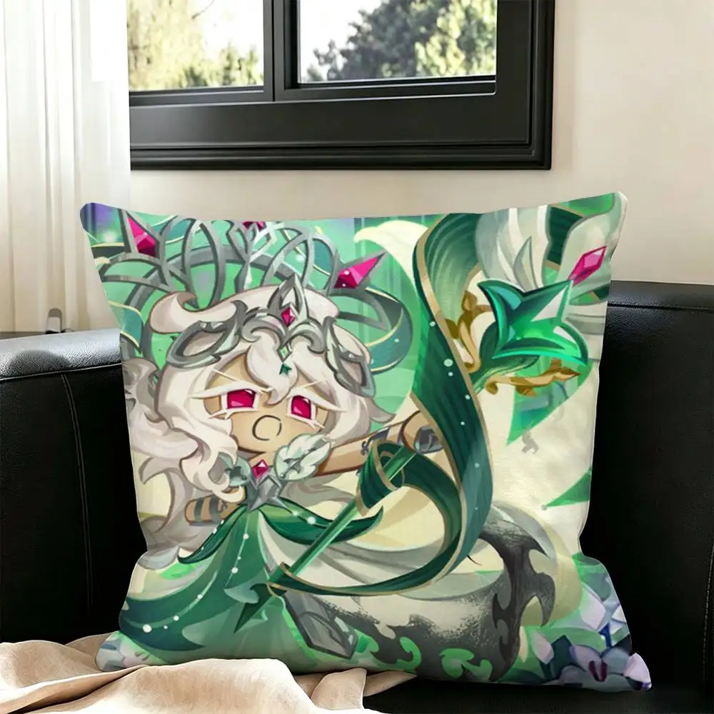 White Lily Cookie Run Kingdom  Square Double-Sided printed Pillow Case Bedroom Bedside Pillow Sofa Cushion Cover