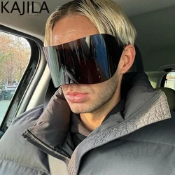 Oversized Rectangle Mask Sunglasses Women Big Frame 2025 New Fashion Punk Goggle Sun Glasses For Men Shield Eyewear Gafas De Sol