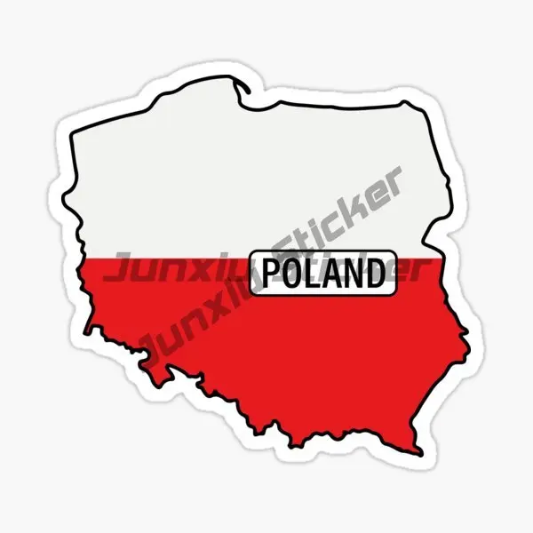 MADE IN POLAND Polish Map Personality Sticker Decal Moroccan Self Adhesive Vinyl Flag Accessories Car Camper Pickup Decoration
